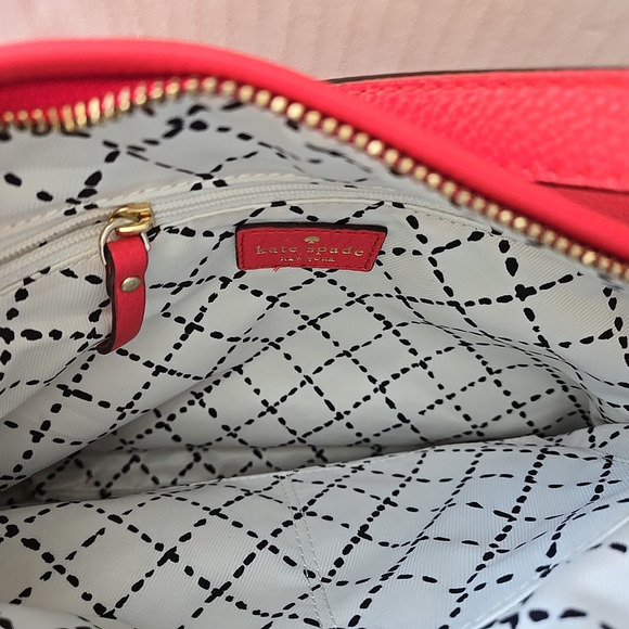 Kate Spade Grant Park Starla Crossbody Bag Coral Pebbled Leather Adjustable - Picture 6 of 11